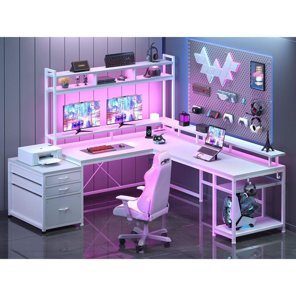 Desk Setup L Shaped - Meja Kerja Bentuk L 104-inci untuk
