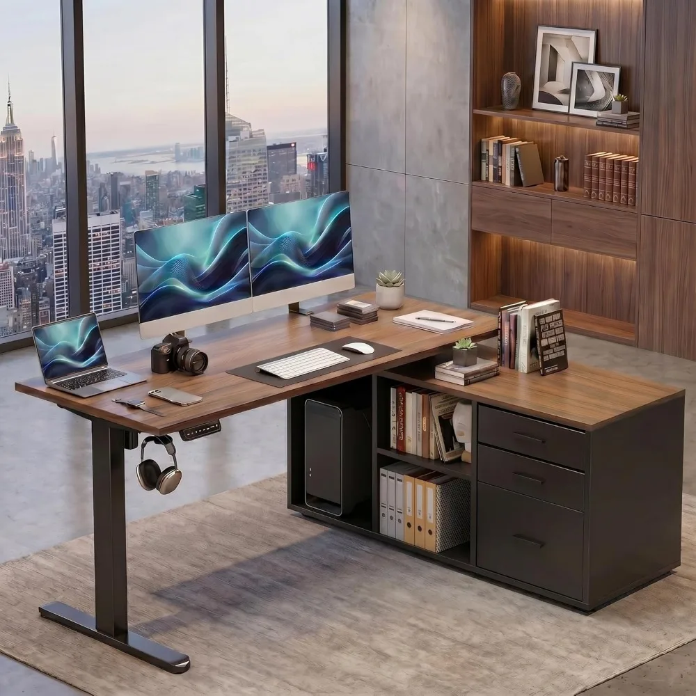 Desk Setup L Shaped - HUANUO Meja Berdiri Berbentuk L 55