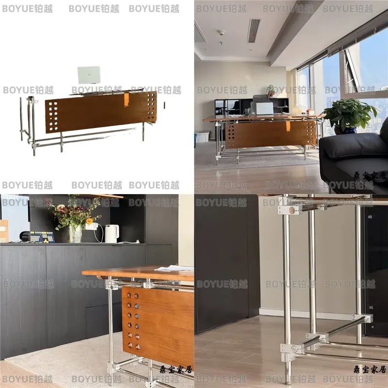 Desk Setup L Shaped - Meja Komputer Kayu Solid Bauhaus Gaya