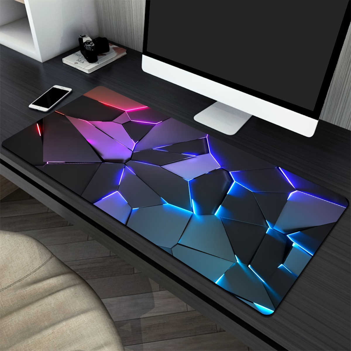 Desk Setup Rgb - Alas Mouse RGB Geometri Garis Alas
