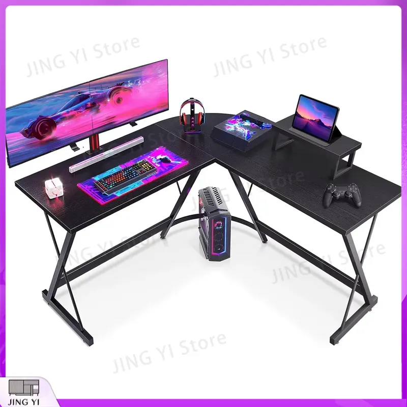 Desk Setup L Shaped - Meja Gaming Bentuk L dengan Dudukan