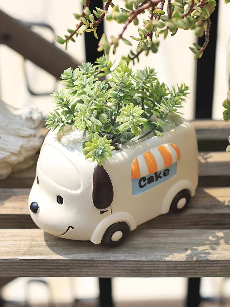 Plant Pot Small Desk - Truk makanan hewan Pot tanaman kecil