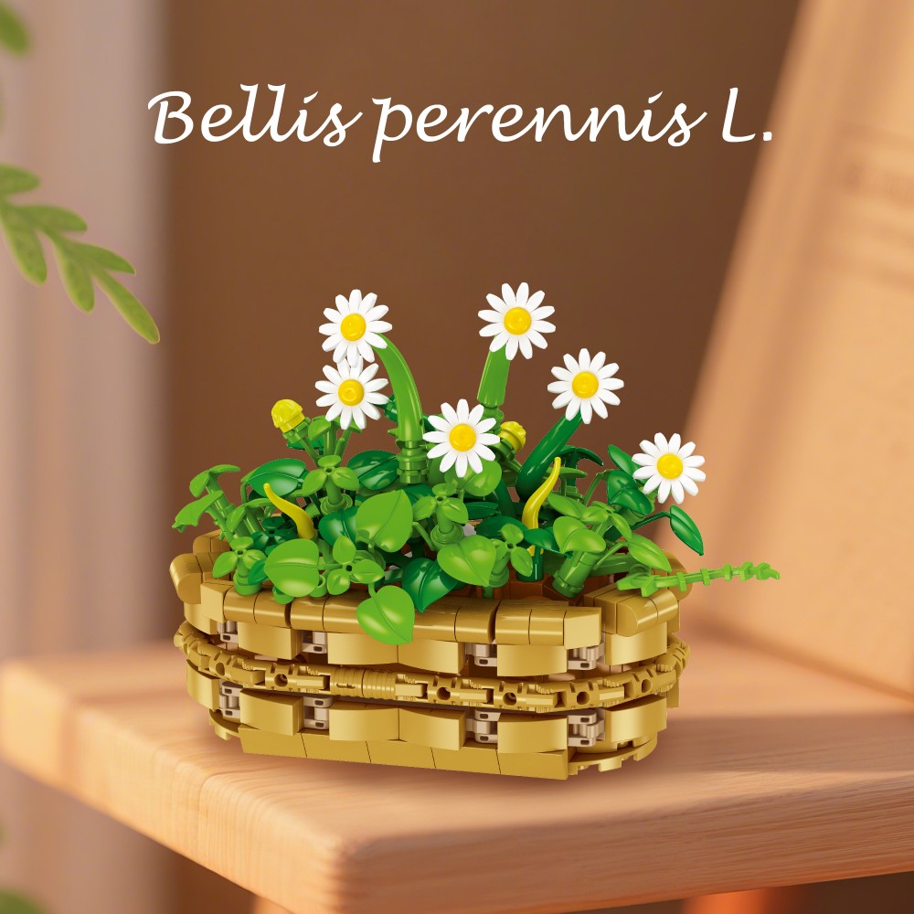 Plant Pot Small Desk - 375 Buah Blok Bangunan Tanaman Daisy