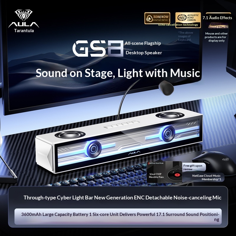 Speaker Desk Setup - Aula Gs8 Speaker Gaming Desktop Komputer