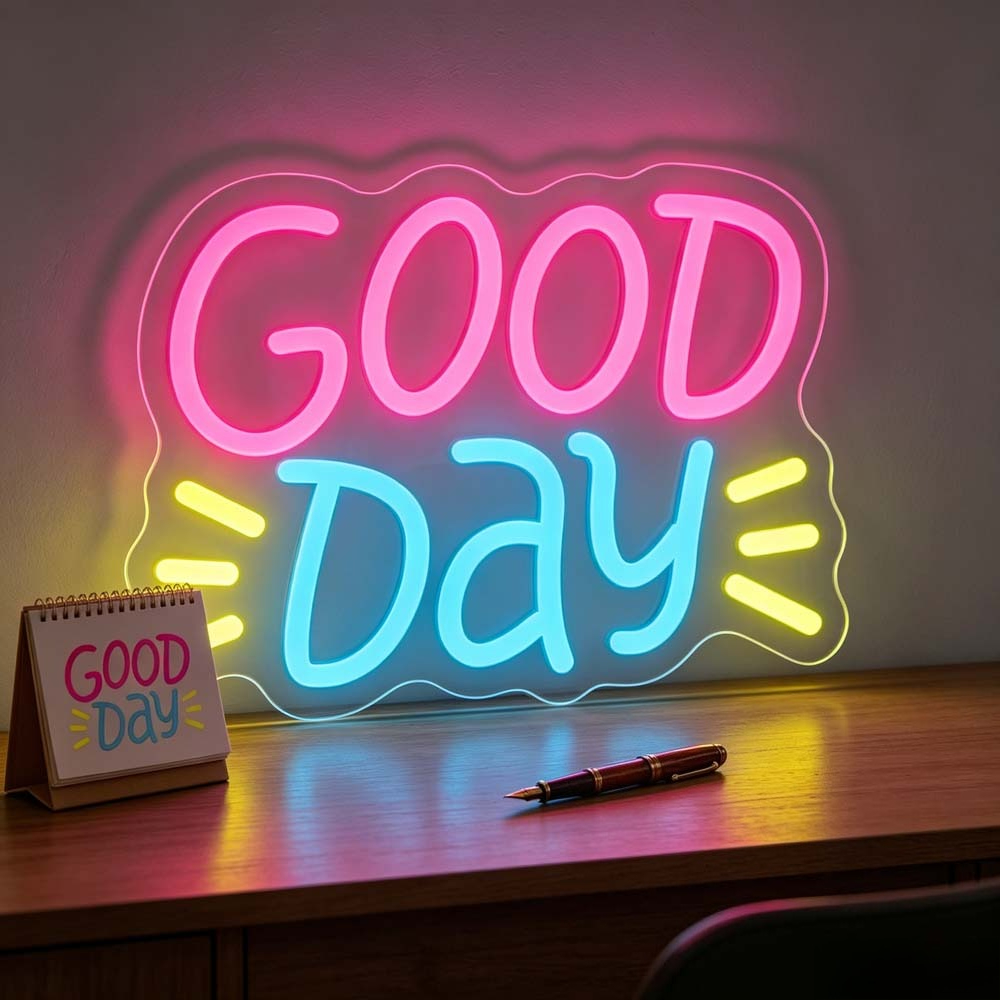 Desk Setup Rgb - Lampu Neon LED Good Day Warna-warni