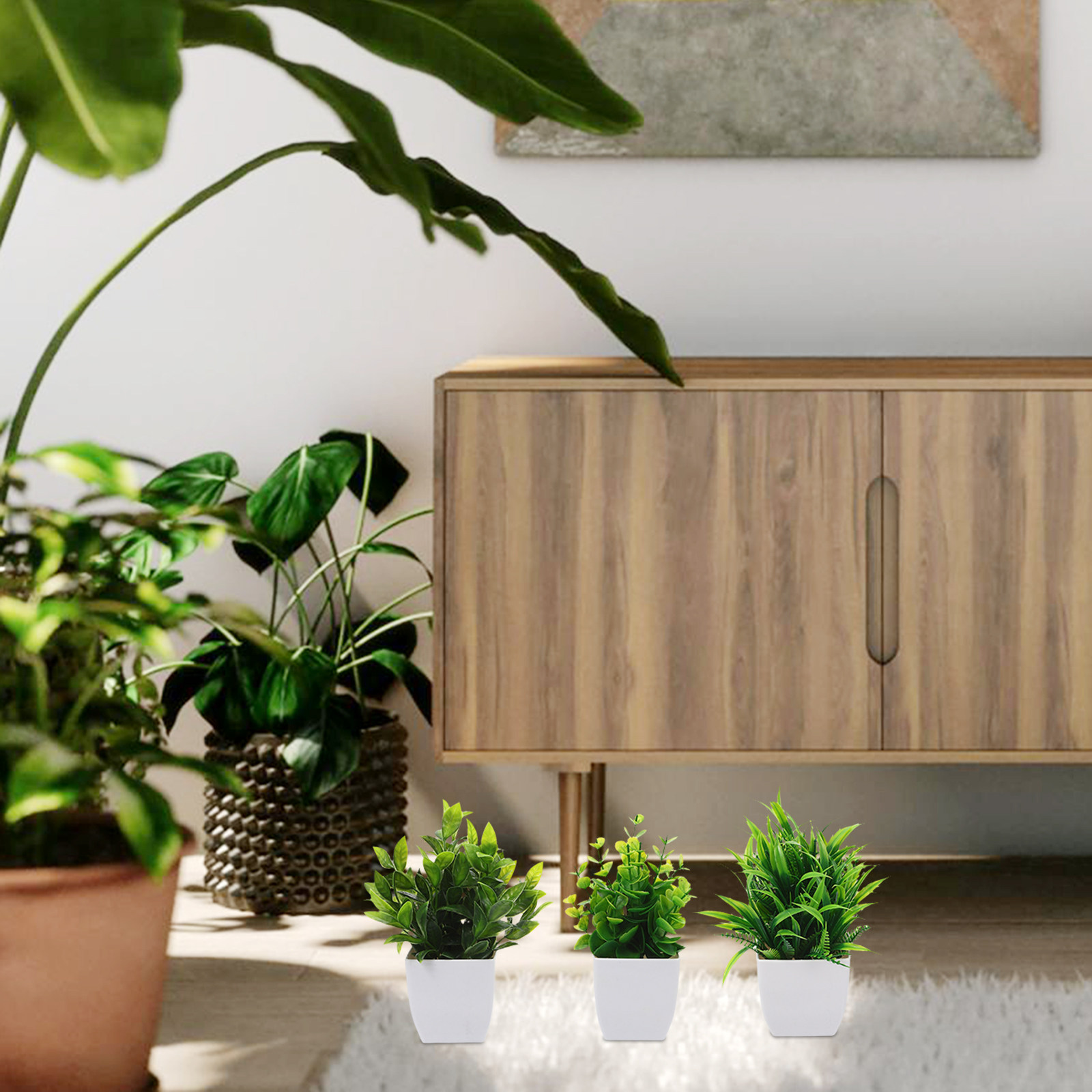 Plant Pot Small Desk - 3Pcs Tanaman Pot Kecil Buatan Mini