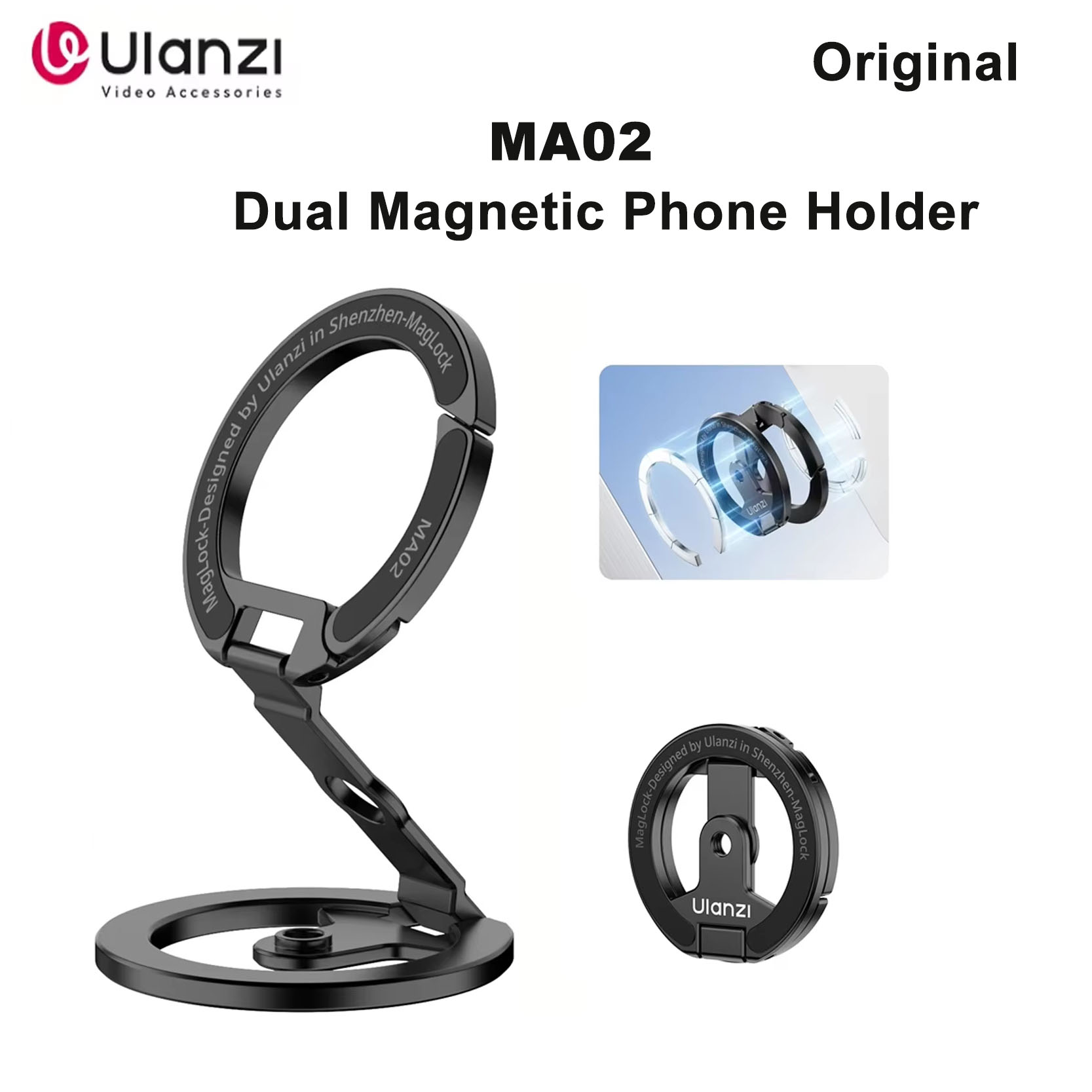 Ulanzi MA02 MagLock Dual Magne - Dual Phone Holder ulasan dan harga