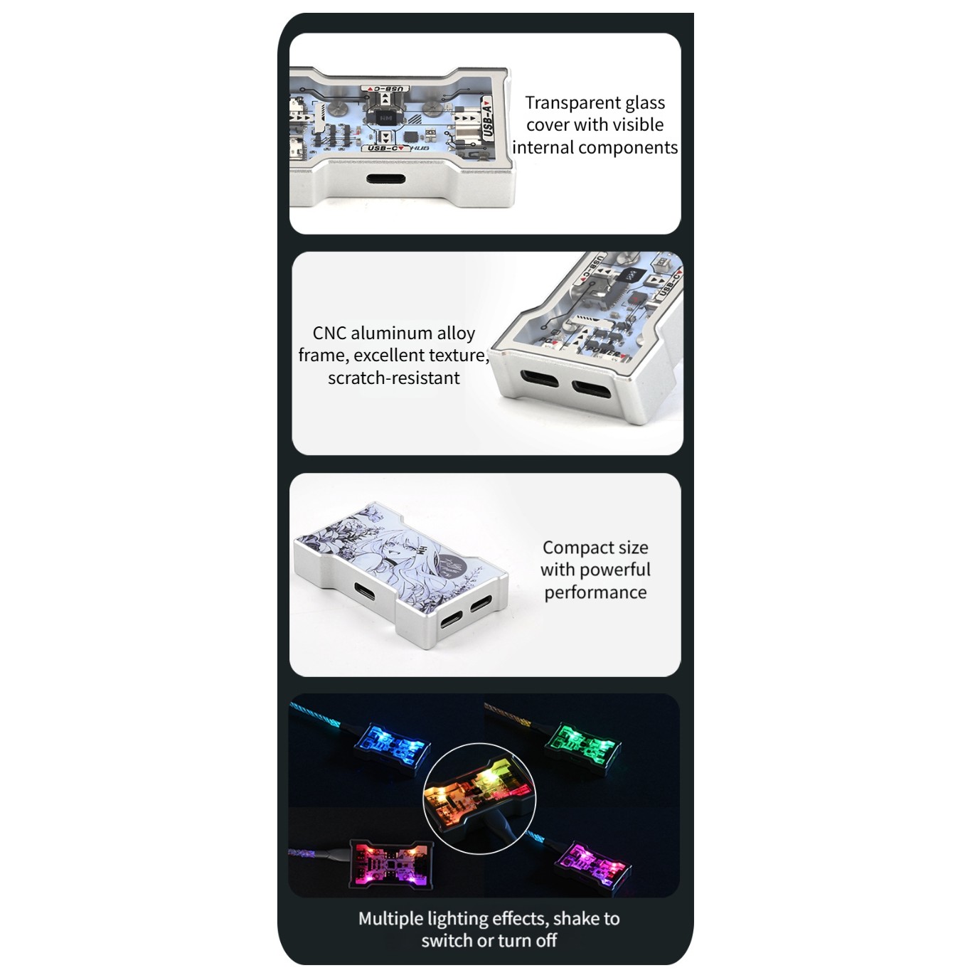 RGB USB Hub 2 Input 3 Output B - Desk Setup Rgb ulasan dan harga