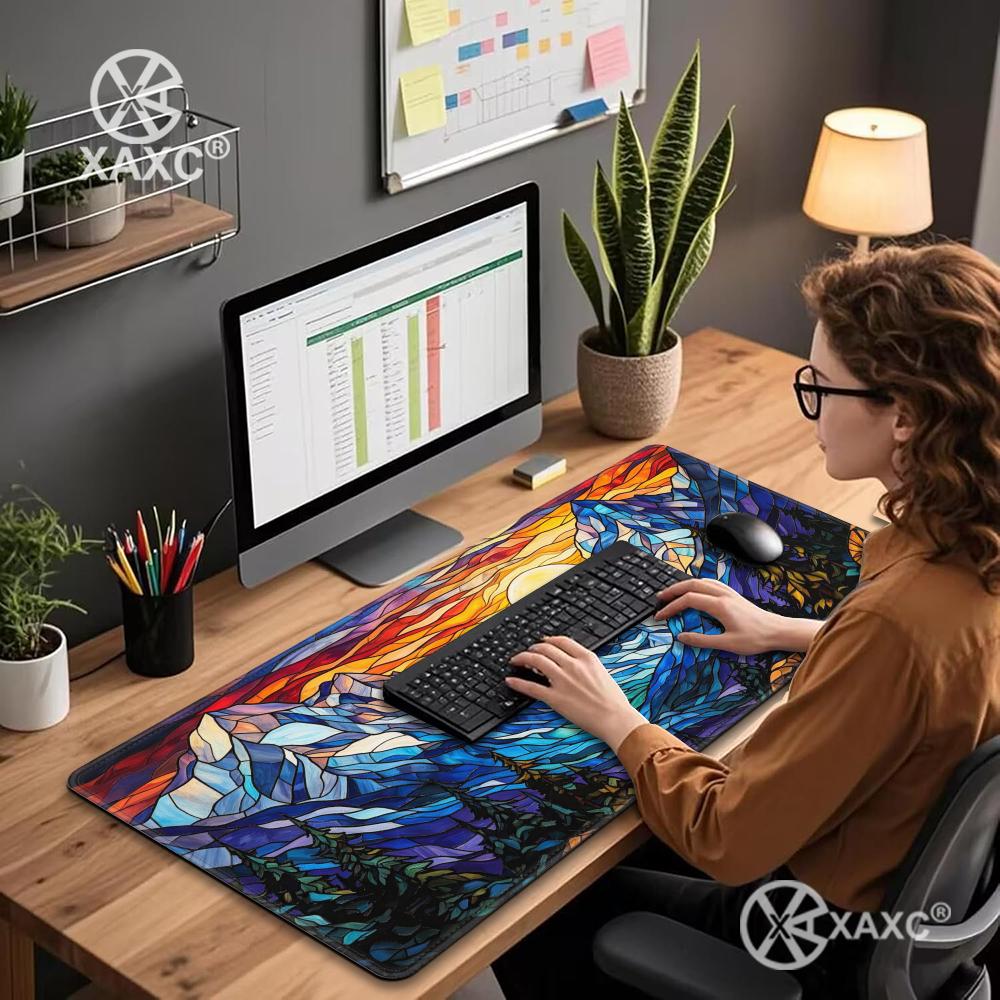 Alas Meja Gunung Kaca Patri Wa - Desk Setup Natural ulasan dan harga