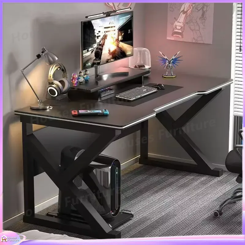 Meja Gaming Cafe Metal Hitam M - Desk Setup L Shaped ulasan dan harga