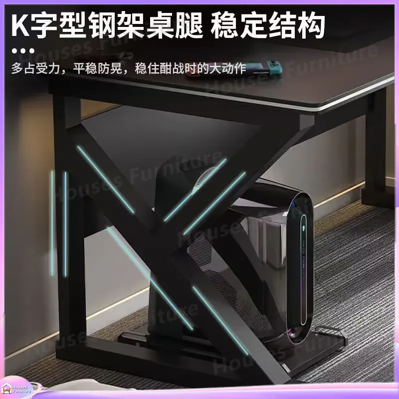 Meja Gaming Cafe Metal Hitam M - Desk Setup L Shaped ulasan dan harga