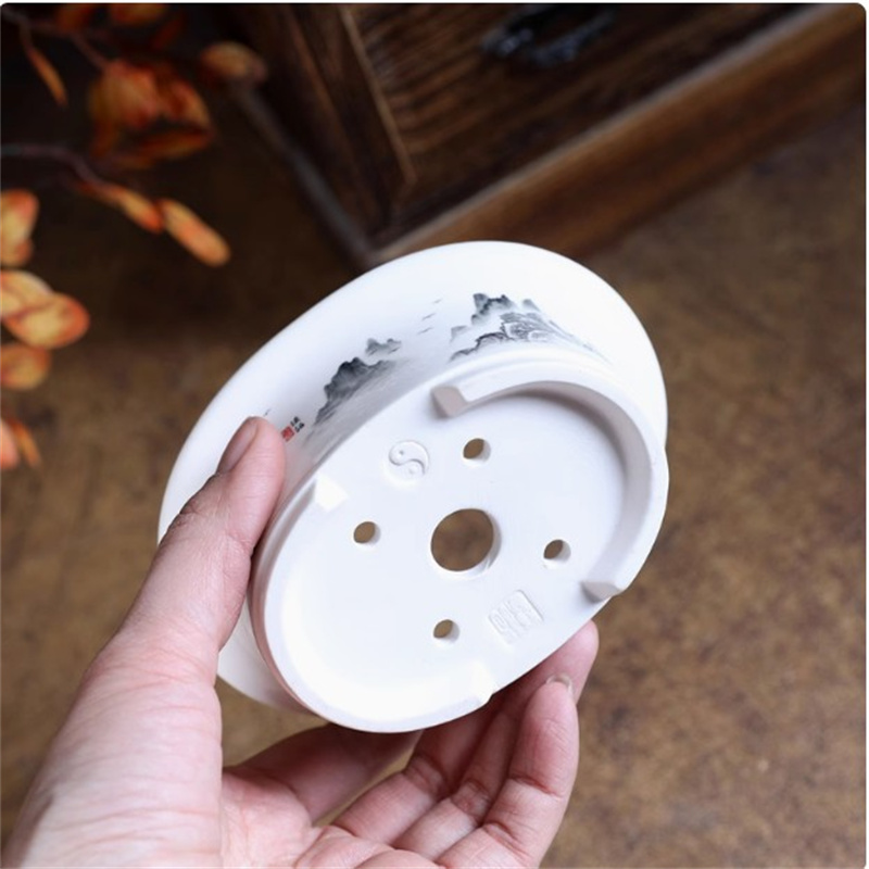 Pot Bonsai Oval Putih Porselen - Plant Pot Small Desk ulasan dan harga