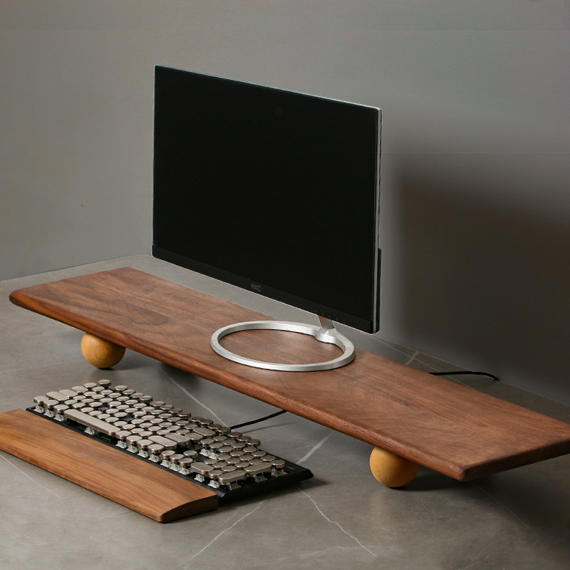 Dudukan Monitor Ganda Riser De - Desk Setup Natural ulasan dan harga