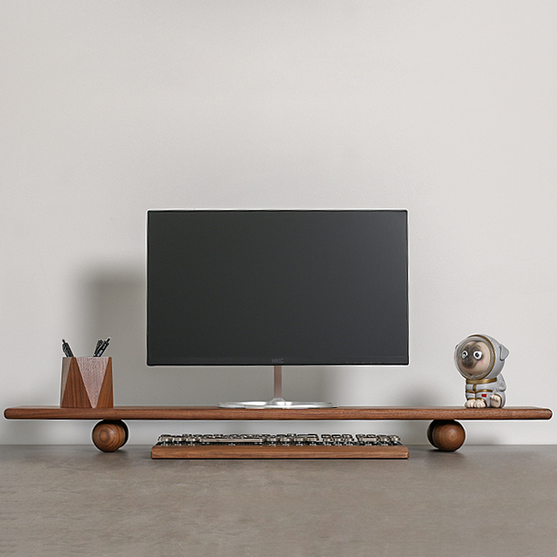 Dudukan Monitor Ganda Riser De - Desk Setup Natural ulasan dan harga