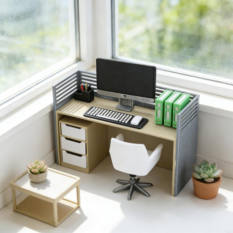 Set Meja Rekan Kerja Miniatur  - Desk Setup Natural ulasan dan harga