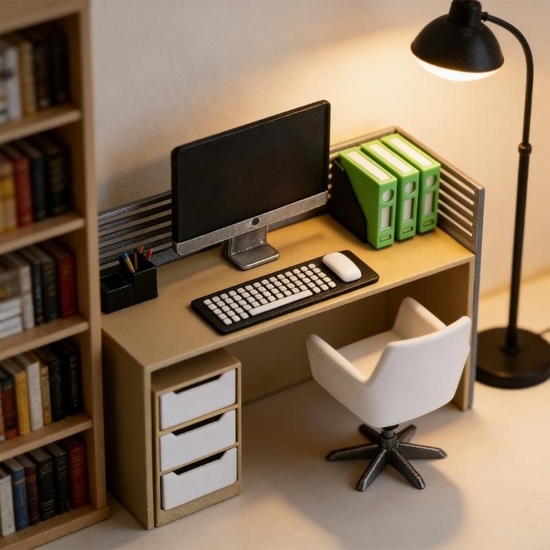Set Meja Rekan Kerja Miniatur  - Desk Setup Natural ulasan dan harga