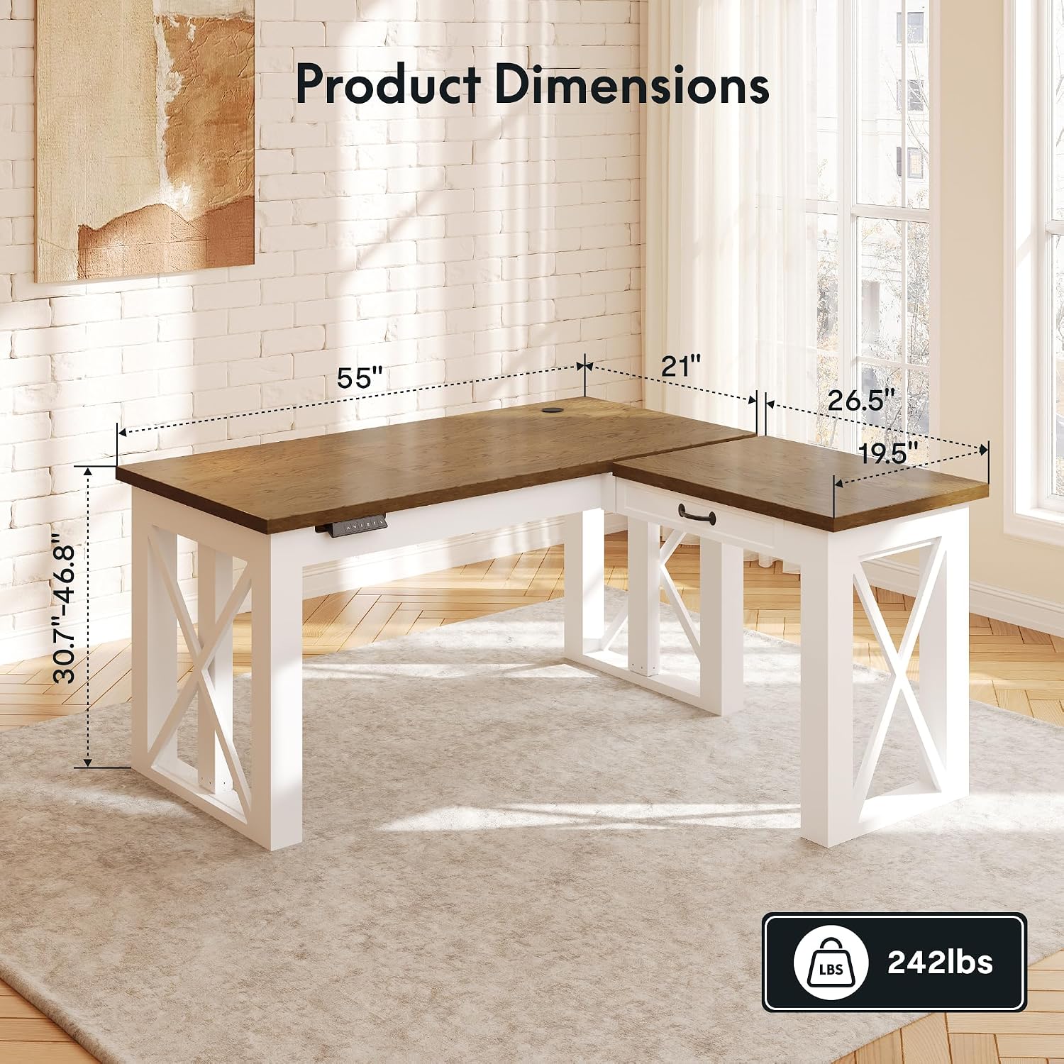 Meja Kerja Berbentuk L dengan  - Desk Setup L Shaped ulasan dan harga