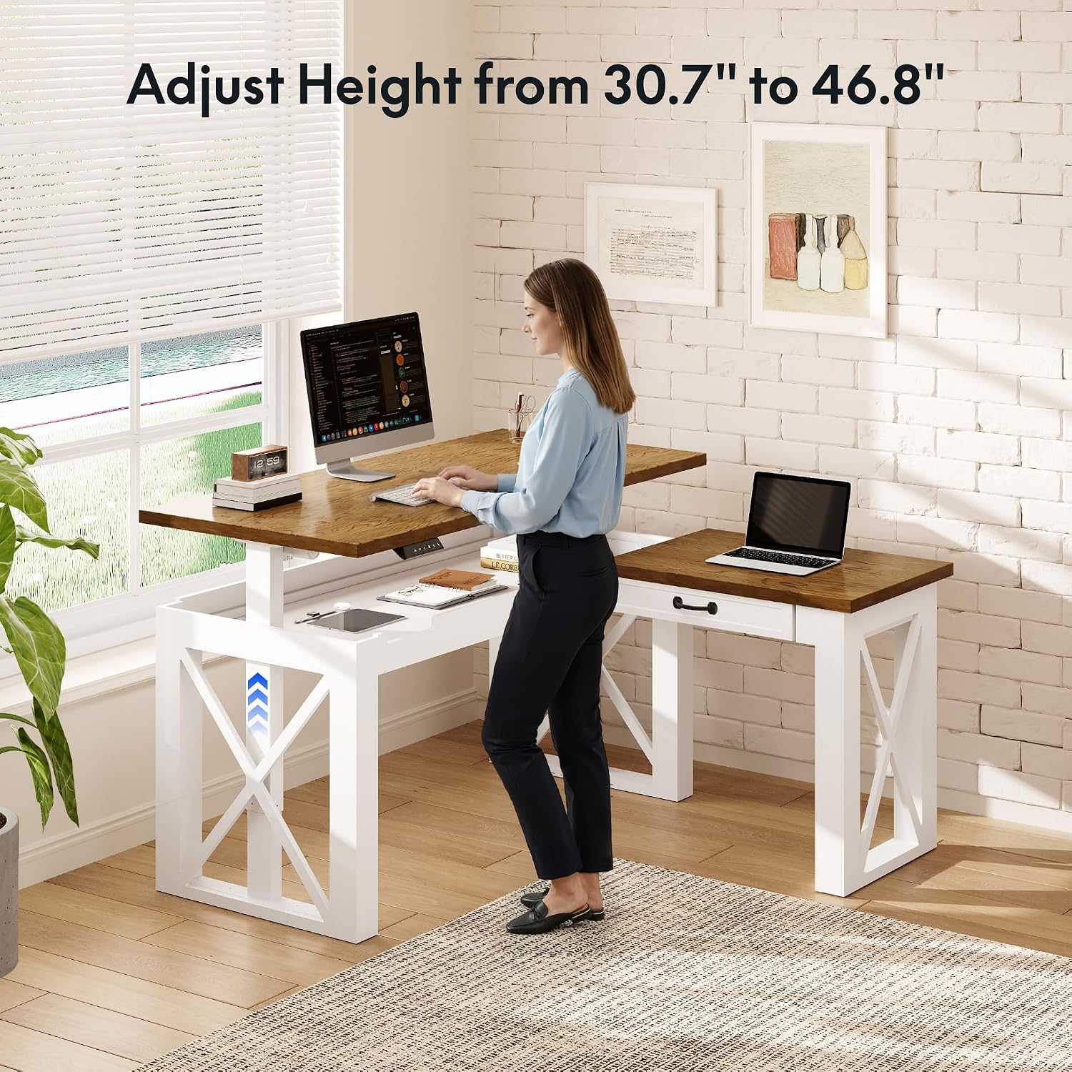 Meja Kerja Berbentuk L dengan  - Desk Setup L Shaped ulasan dan harga
