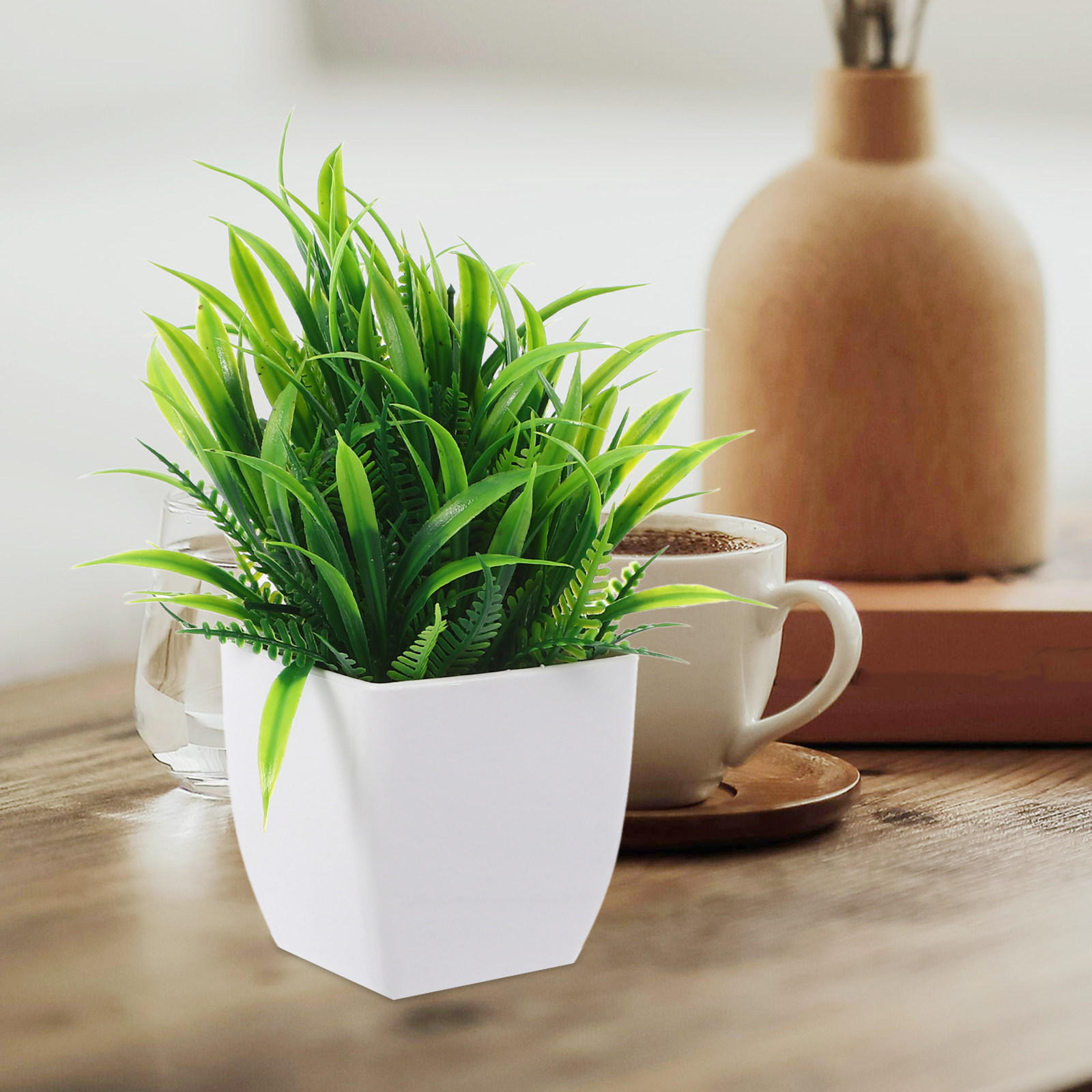 3 Buah Tanaman Palsu Kecil Tan - Plant Pot Small Desk ulasan dan harga