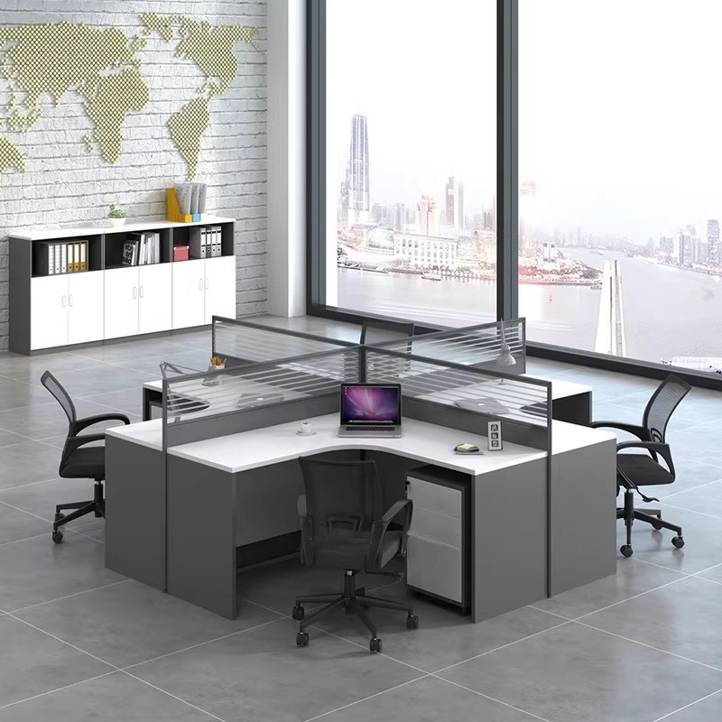 Meja Kantor Putih untuk 2, 4,  - Desk Setup L Shaped ulasan dan harga