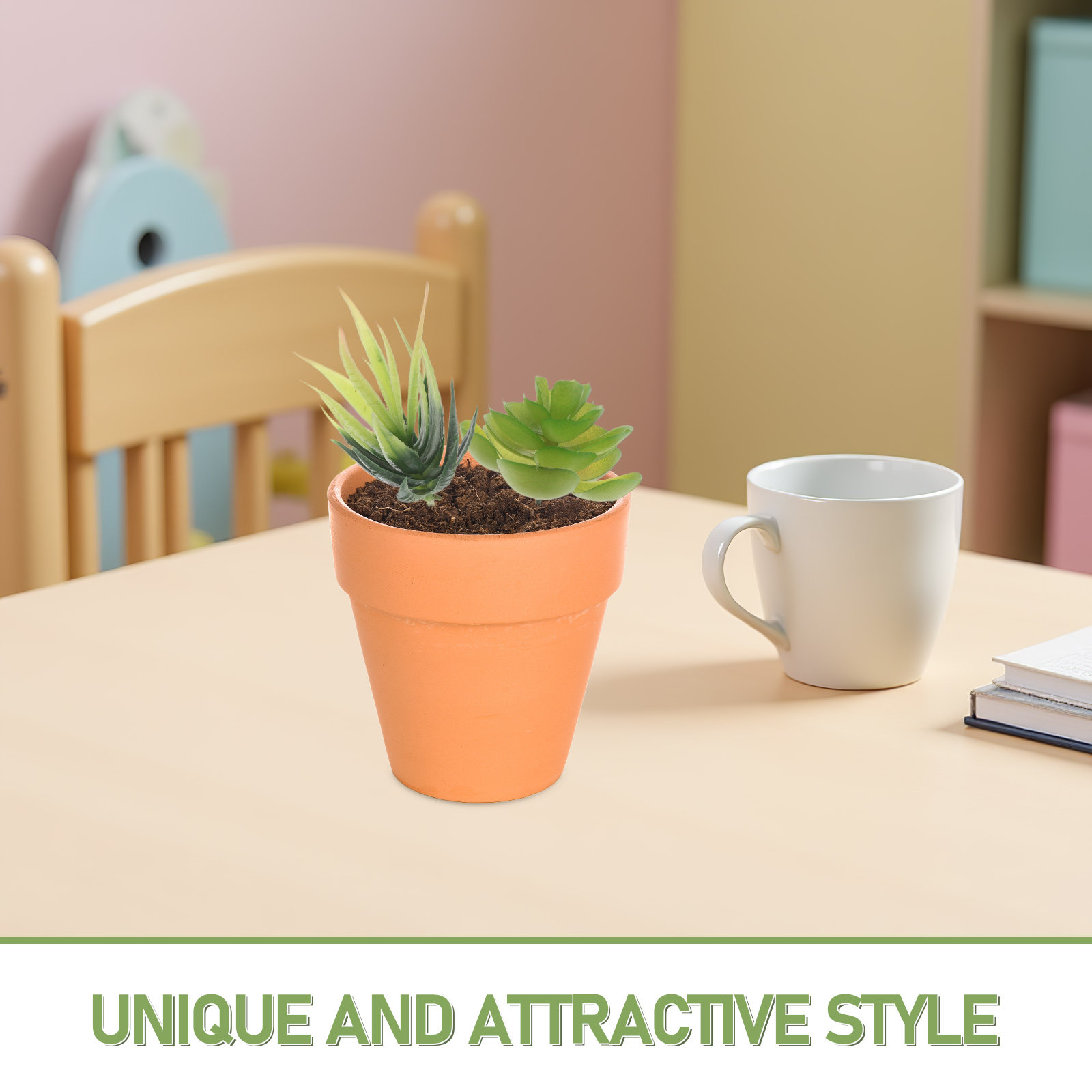 6 Buah Tanaman Sukulen Buatan  - Plant Pot Small Desk ulasan dan harga