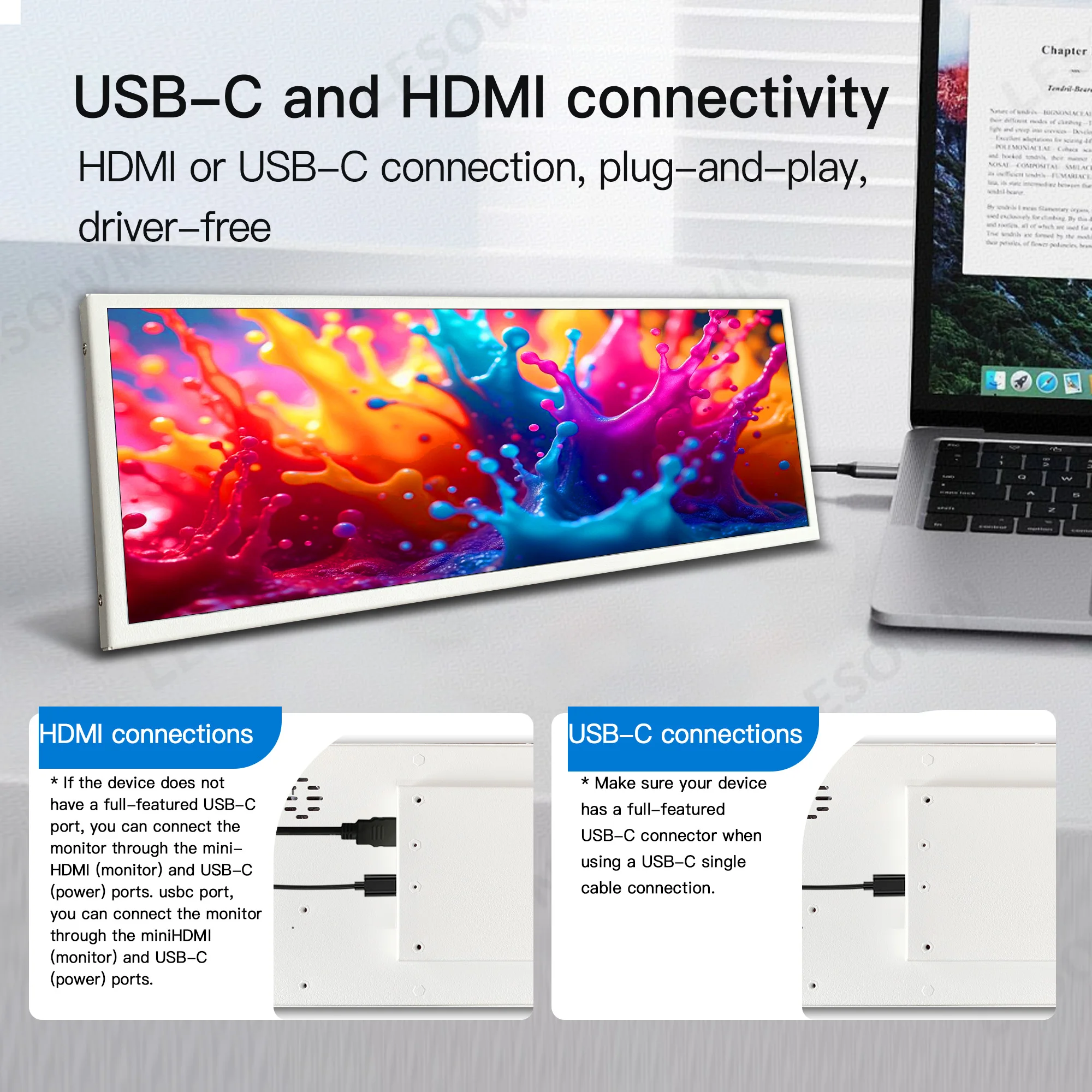 LESOWN Monitor Portabel 12.3 I - Desk Setup One Monitor ulasan dan harga