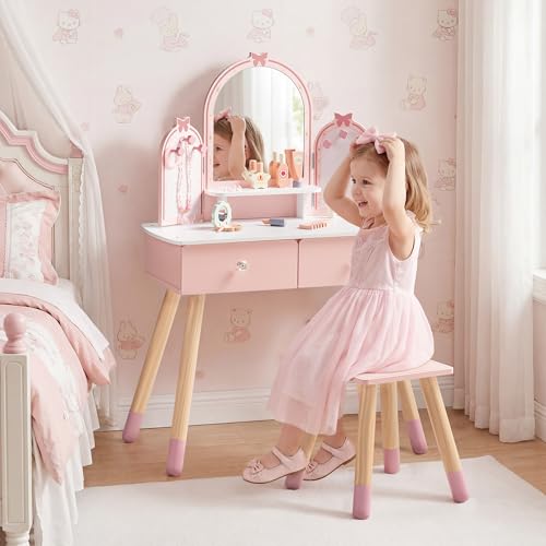 Set Meja Rias Anak Warna Pink  - Desk Setup Kids ulasan dan harga