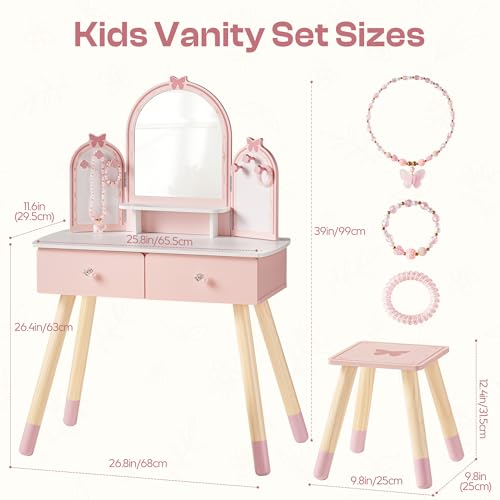 Set Meja Rias Anak Warna Pink  - Desk Setup Kids ulasan dan harga