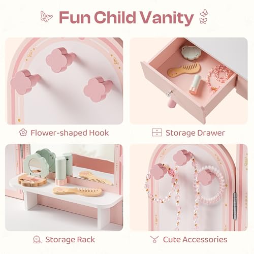 Set Meja Rias Anak Warna Pink  - Desk Setup Kids ulasan dan harga