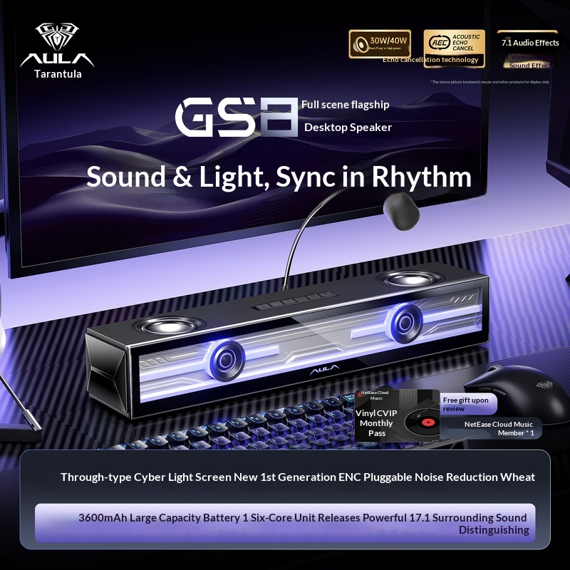 Aula Gs8 Speaker Gaming Deskto - Speaker Desk Setup ulasan dan harga