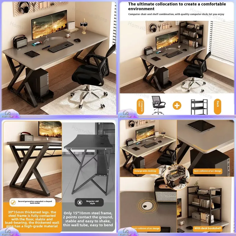 Meja Komputer Kayu Modern untu - Desk Setup L Shaped ulasan dan harga