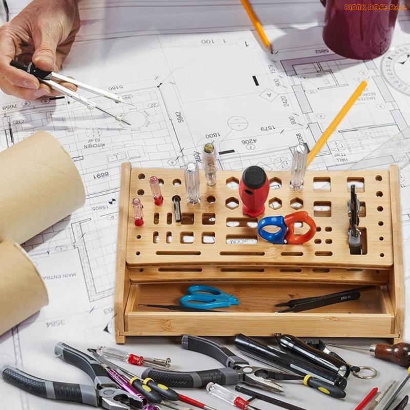 K1AE Rak Penyimpanan Kayu Alam - Desk Setup Natural ulasan dan harga