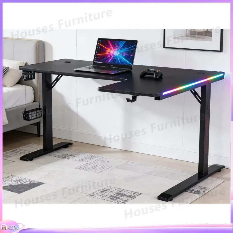 Meja Gaming Besar 160cm dengan - Desk Setup L Shaped ulasan dan harga
