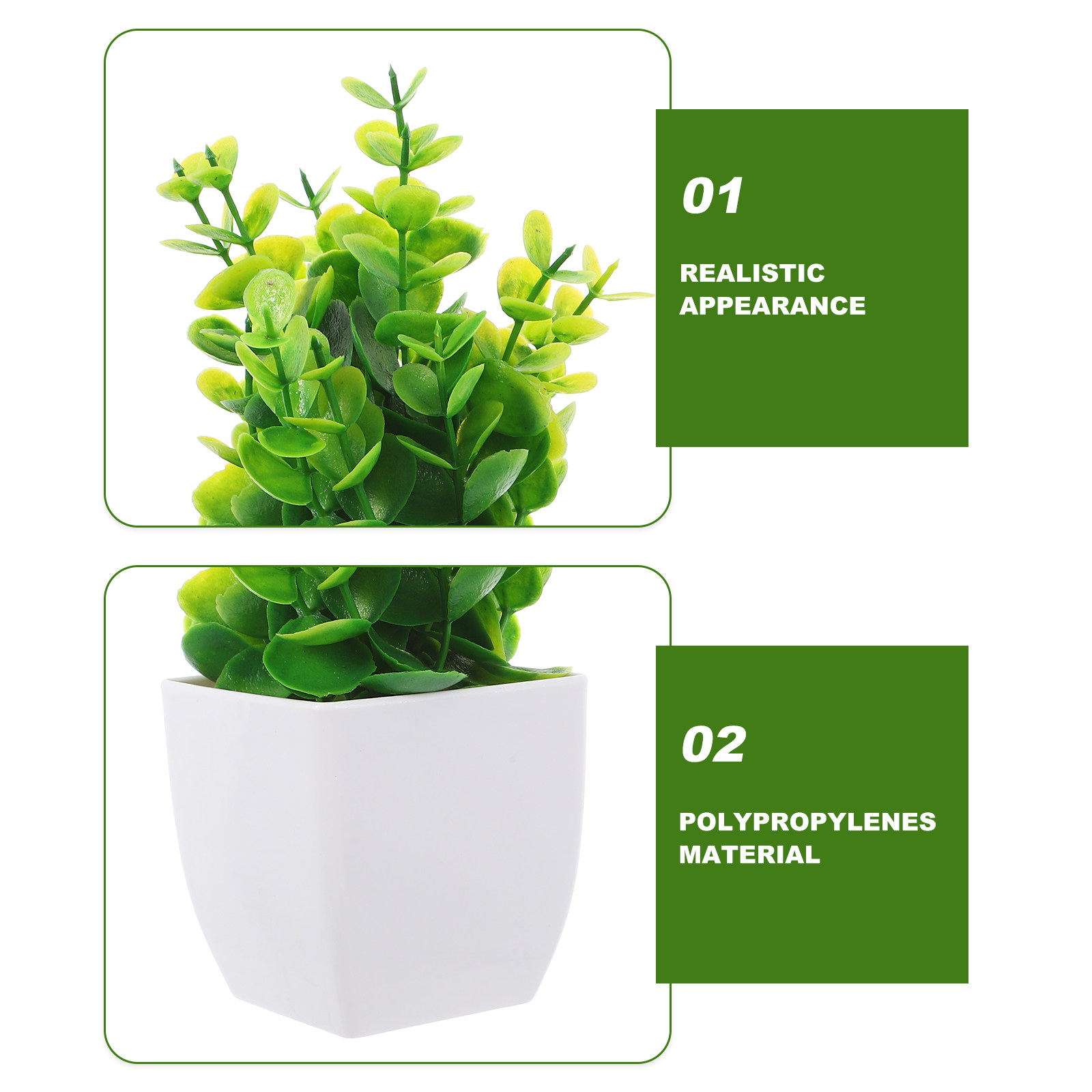 3Pcs Tanaman Pot Kecil Buatan  - Plant Pot Small Desk ulasan dan harga