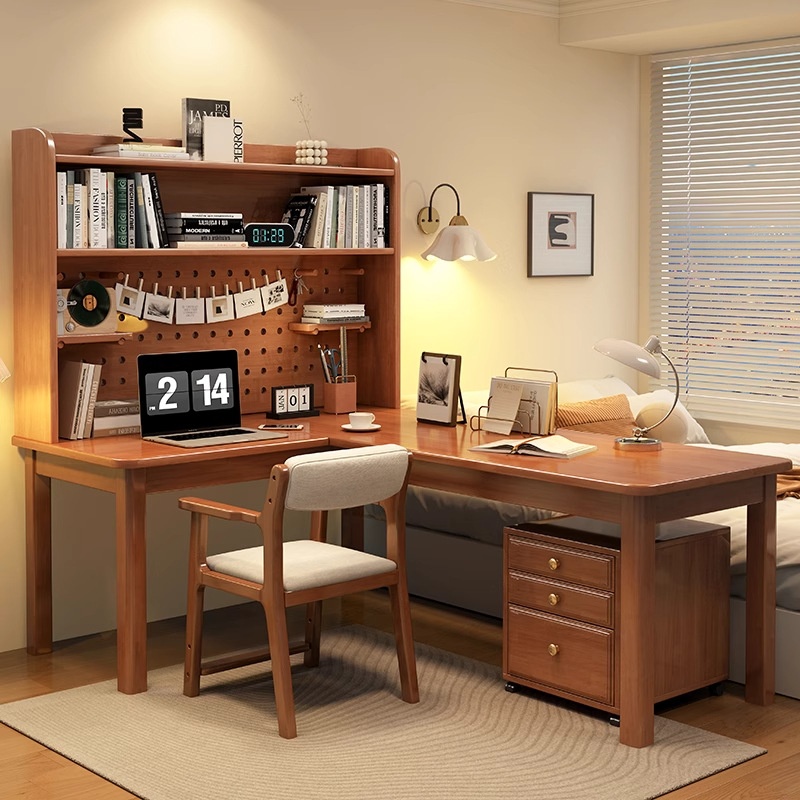 Meja Sudut Kayu Solid Bentuk L - Desk Setup L Shaped ulasan dan harga