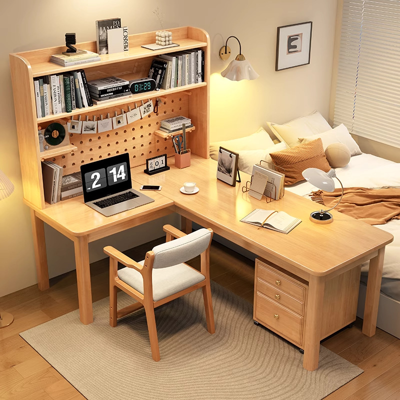 Meja Sudut Kayu Solid Bentuk L - Desk Setup L Shaped ulasan dan harga
