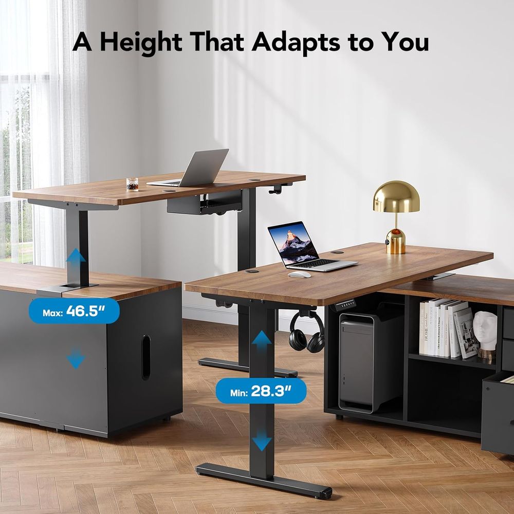 Meja Berdiri Bentuk L 55 Inci  - Desk Setup L Shaped ulasan dan harga